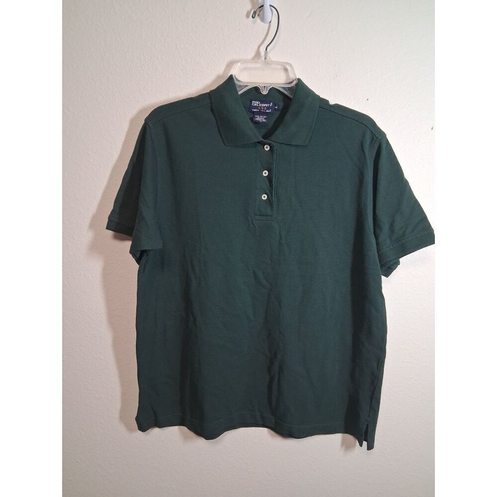 Pro Celebrity Polo Shirt Short Sleeve Casual Golf Summer Green Men's Size Medium